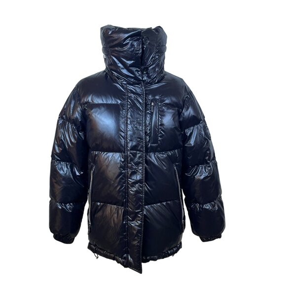 Michael Kors Womens Black Nylon Puffer Jacket Zip-Up With High Collar Size XXS - Picture 2 of 11